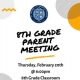 8th Grade Parent Meeting – February 20th