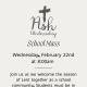Ash Wednesday Service Information