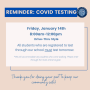 REMINDER: On-Site Covid Testing Tomorrow