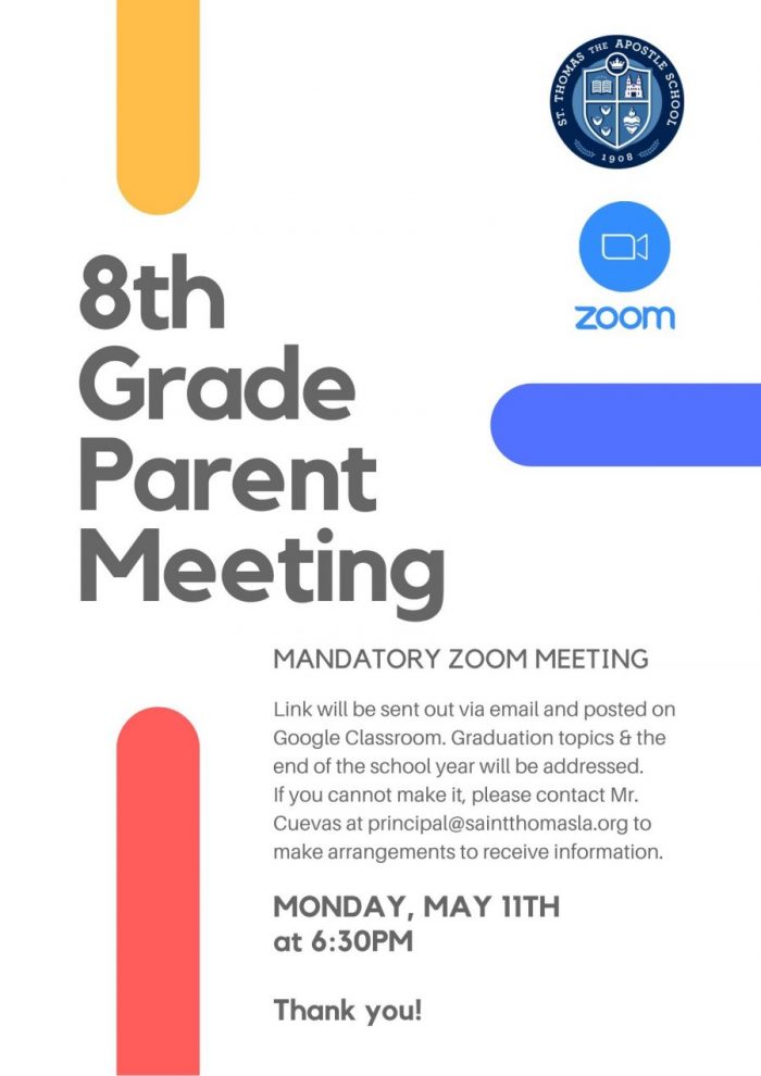 8th Grade Parent Zoom Meeting