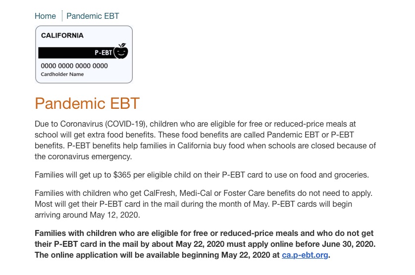 Pandemic EBT Card